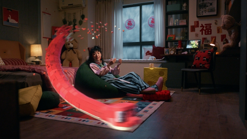 手机端蛇年互动装置画面